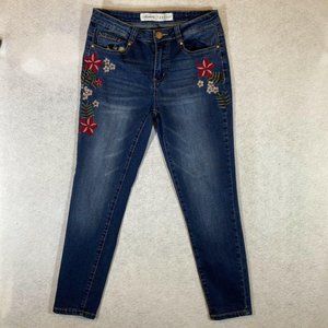 Absolutely Famous Floral Embroidered Skinny Jeans